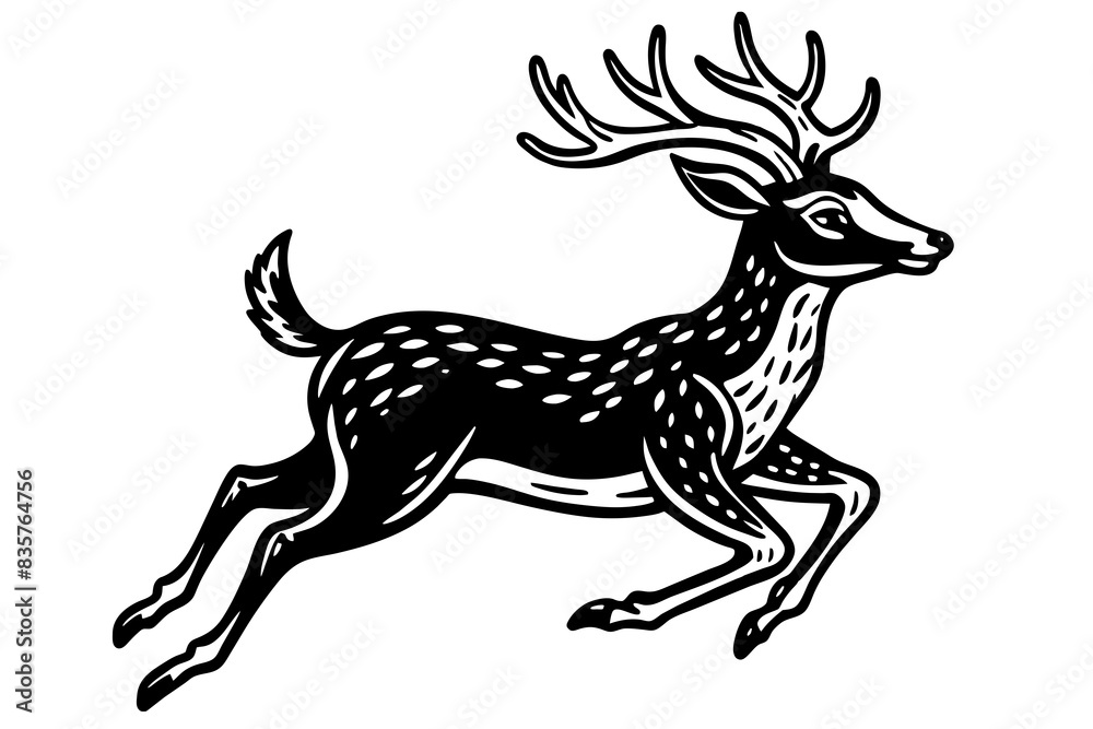 deer animal vector silhouette illustration