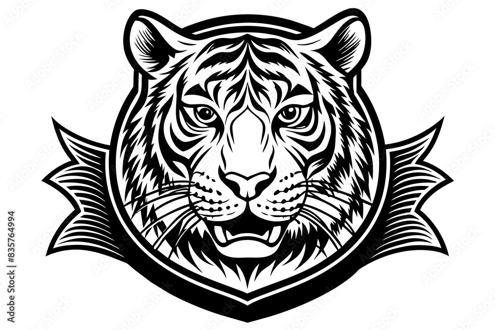 tiger face logo silhouette vector illustration