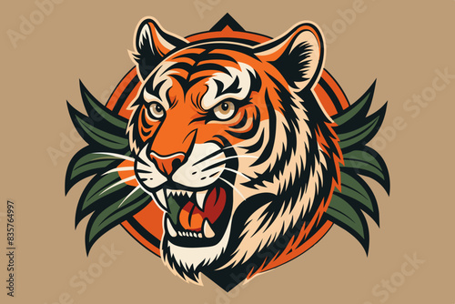 tiger face logo vector illustration