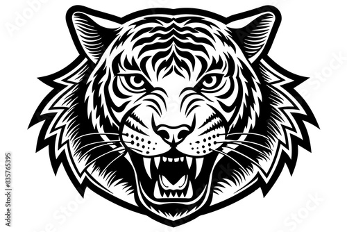 tiger face logo silhouette vector illustration © Shiju Graphics