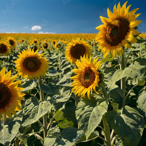 Sun flowers in the fields