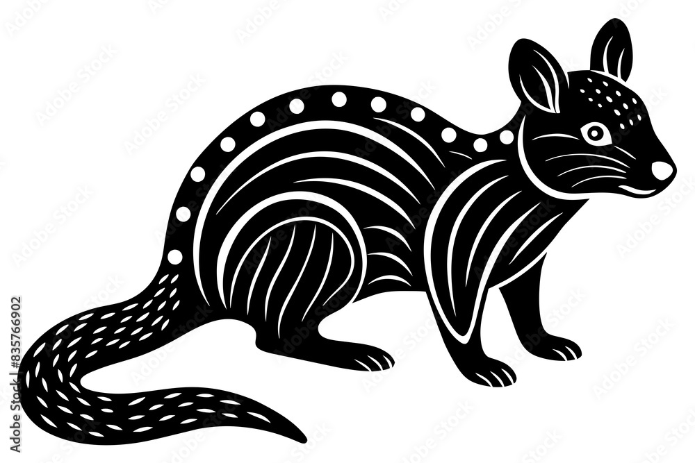 quoll animal silhouette vector illustration