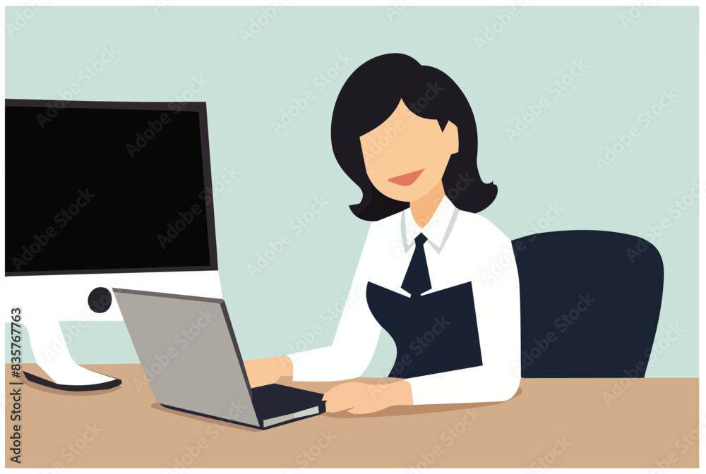 Busy middle aged business woman using laptop working in corporate office. Smiling mature businesswoman executive at work, professional female company hr or bank manager looking at computer. Busy middle aged business woman using laptop working in corporate office. Smiling mature businesswoman executive at work, professional female company hr or bank manager looking at computer.