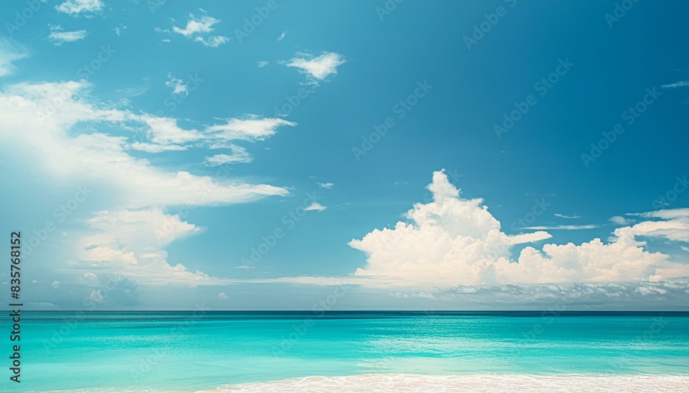 Tropical blue sea and sky background. Made with Generative AI. Tropical blue sea and sky background. Made with Generative AI.