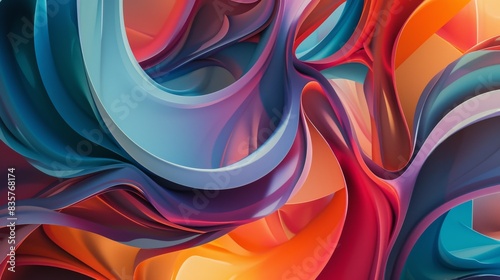 Colorful abstract fluid shapes with vibrant hues