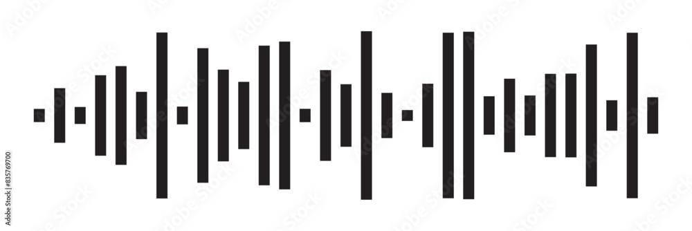 Sound waves collection. Analog and digital audio signal. Music equalizer. Interference voice recording. High frequency radio wave. Vector illustration on white background in eps 10. Sound waves collection. Analog and digital audio signal. Music equalizer. Interference voice recording. High frequency radio wave. Vector illustration on white background in eps 10.