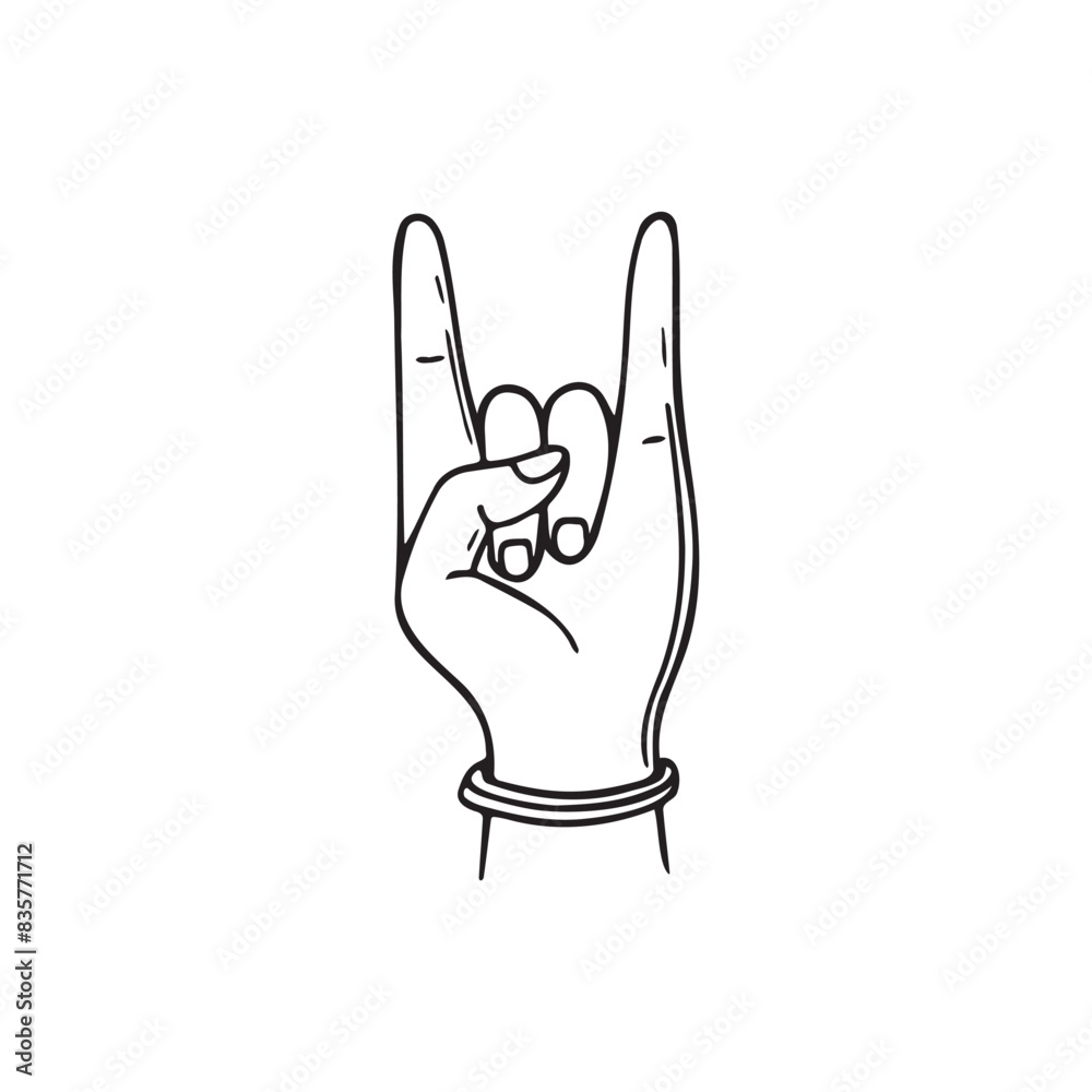 Illustration of rock metal hand pose Illustration of rock metal hand pose