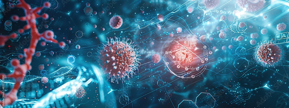 Virus, bacteria, fungi medical 3D. Coronavirus disease epidemic strains. Virus, bacteria, fungi medical 3D. Coronavirus disease epidemic strains.