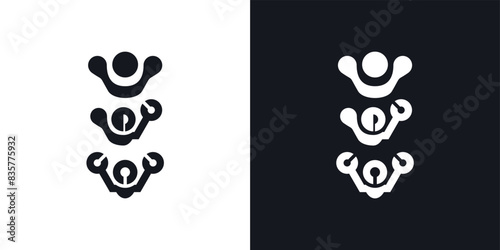 Exclusive Amazing vector people and bot android logo icon, simple and modern. can be used in various media easily, set, editable