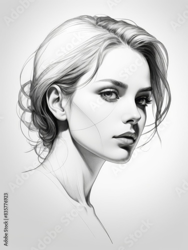 women face realistic pencil drawing
