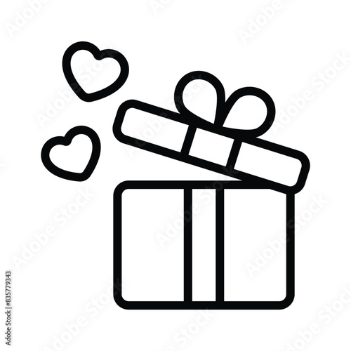 Hearts inside the gift box symbolizing of surprise gift vector design