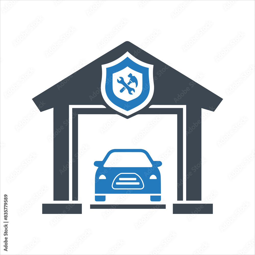 Garage icon. Vehicle Garage icon Garage icon. Vehicle Garage icon