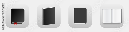 Book mobile app 3d modern icon. Ereader new style phone application icon