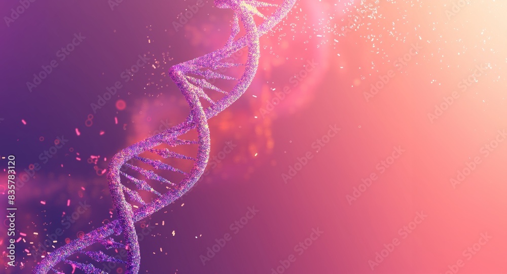 Fototapeta premium DNA Chromosomal Helix Biochemical Illustration in Vibrant Colors