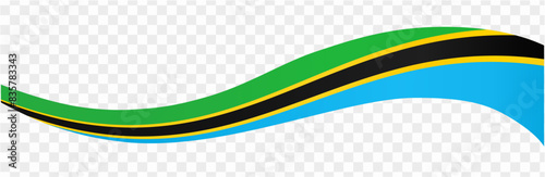 Tanzania flag wave isolated on png or transparent background vector illustration.