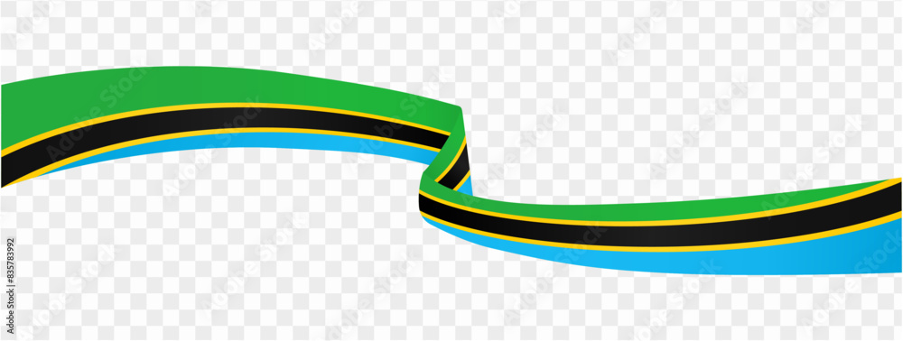 Tanzania flag wave isolated on png or transparent background vector ...