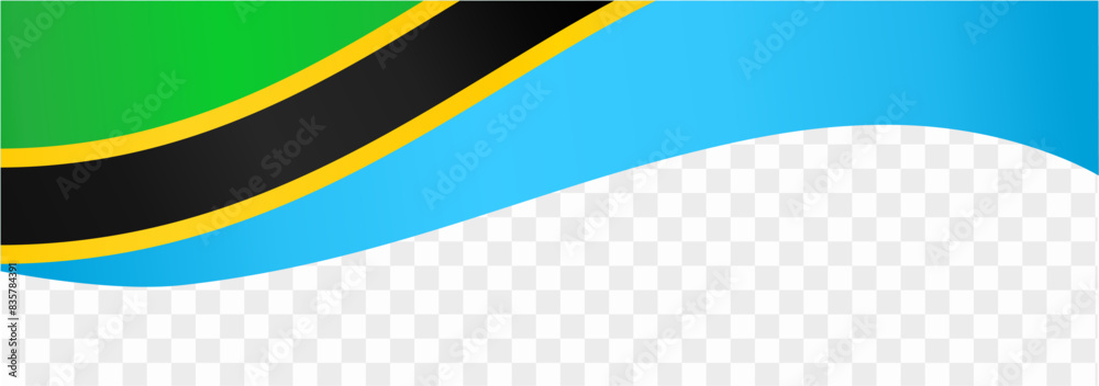 Tanzania flag wave isolated on png or transparent background vector ...