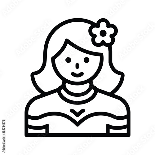 Beautifully designed icon of bride in modern style