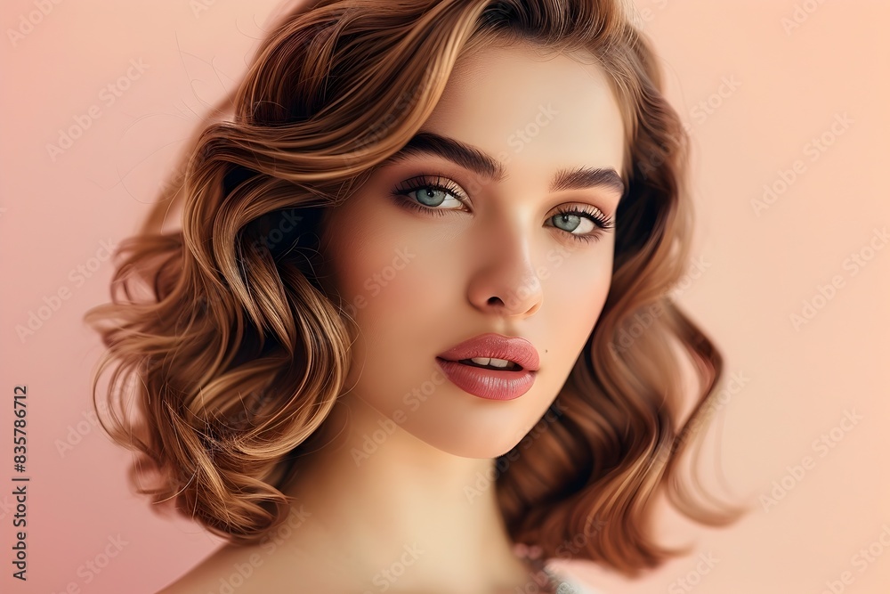 Glamorous Hollywood Waves Hairstyle on a Captivating Female Model Glamorous Hollywood Waves Hairstyle on a Captivating Female Model
