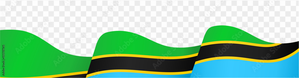 Tanzania flag wave isolated on png or transparent background vector ...