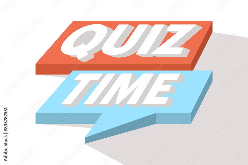 Fototapeta premium Quiz time speech bubble concept. Vector stock illustration for social media landing page, template, ui, web, mobile app, poster, banner, flyer, background, gift card, coupon, label, wallpaper.