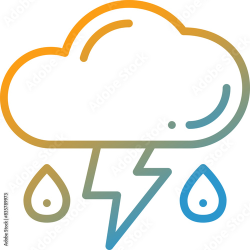 stormy gradient line icon
