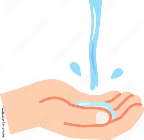 水を溜めた手のひら