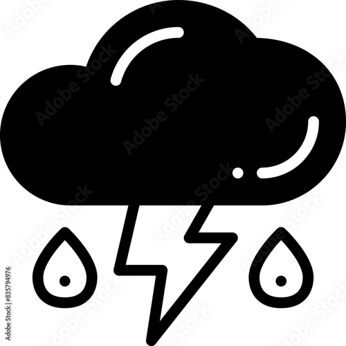 stormy solid line icon