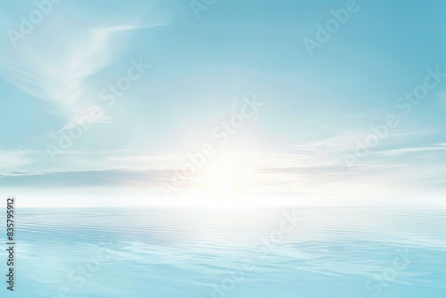 Smooth gradient background transitioning from light blue to white, evoking tranquility