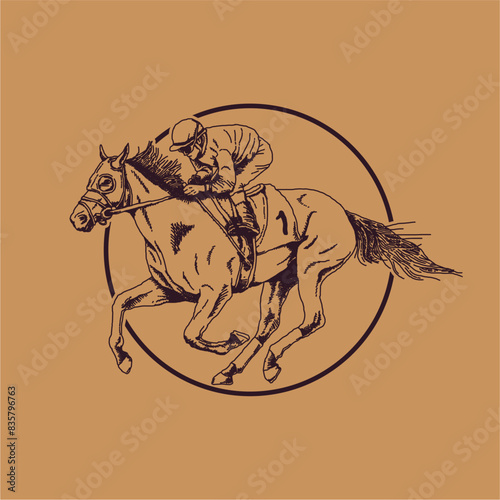 A horse jockey art image