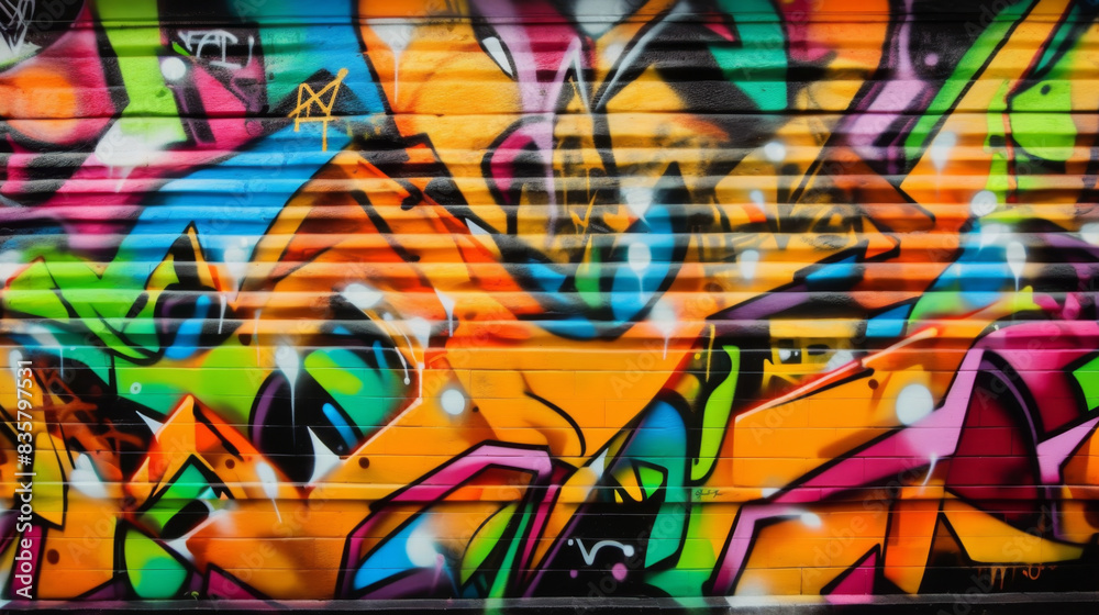 Graffiti on the wall. Modern street art creative background Graffiti on the wall. Modern street art creative background