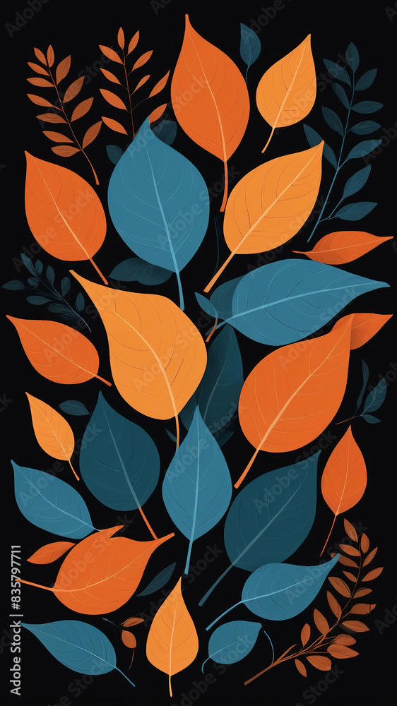 autumn leaves seamless pattern