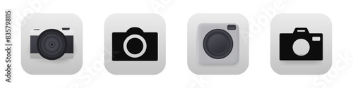 Camera mobile app 3d modern icon. Photo and video camera new style phone application icon