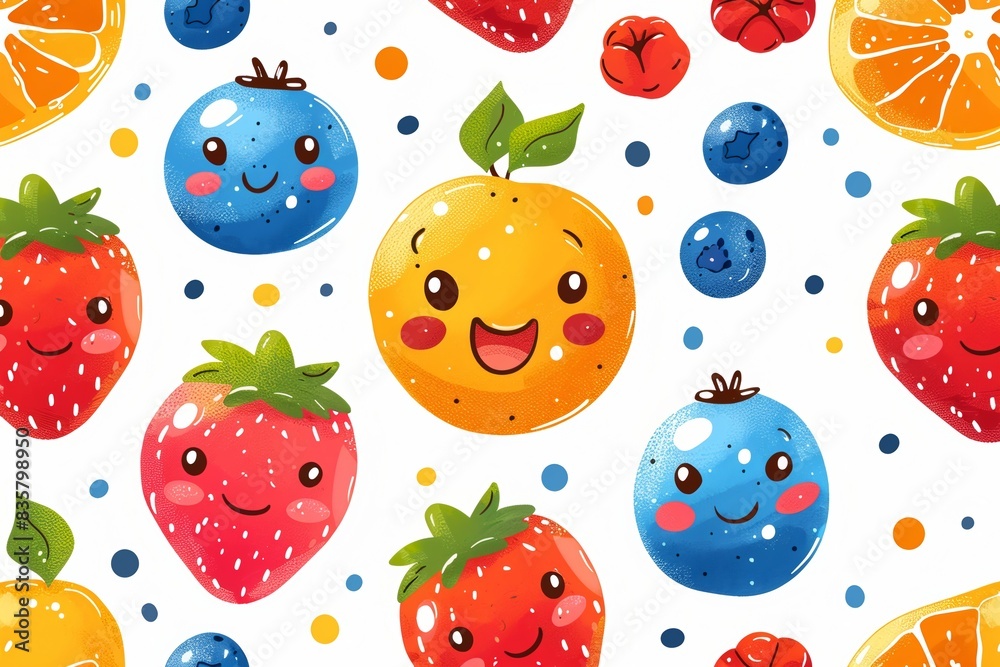 Fruits seamless pattern. Refreshing fruits for summer. Fruits seamless pattern. Refreshing fruits for summer.