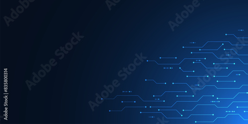 Circuit board texture with communication technology concept. Creative vector illustration