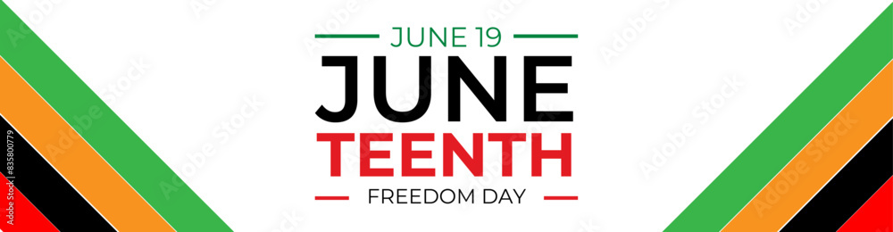 Fototapeta premium Juneteenth. Freedom Day. June 19. Holiday concept. Freedom or Emancipation day. Template for background, banner, card, poster with text inscription. Vector illustration