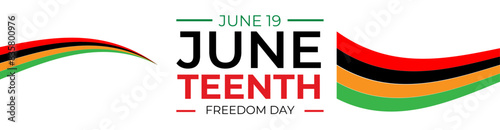 Juneteenth. Freedom Day. June 19. Holiday concept. Freedom or Emancipation day. Template for background, banner, card, poster with text inscription. Vector illustration