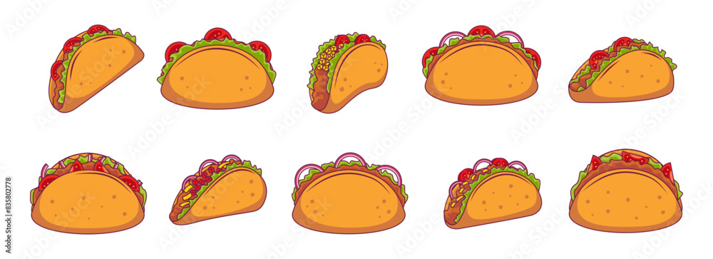 Tacos Food Illustration Set Tacos Food Illustration Set