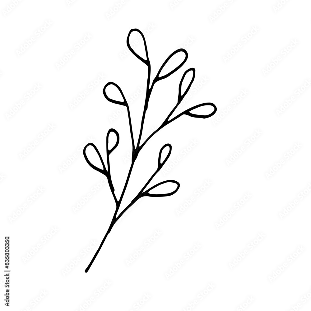 Floral Botanical Abstract Doodle Hand Drawn Line Art Floral Botanical Abstract Doodle Hand Drawn Line Art
