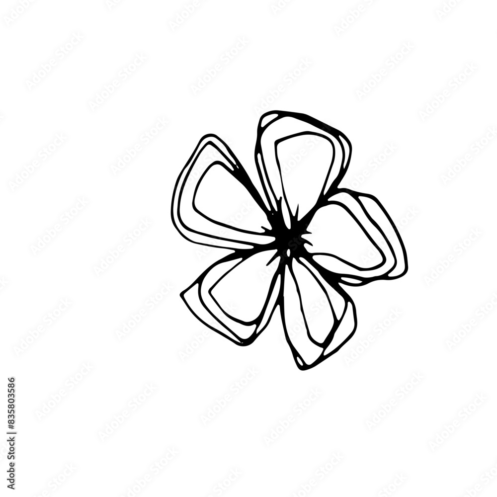 Abstract Line Art Hand Drawn Floral Flower Botanical Abstract Line Art Hand Drawn Floral Flower Botanical