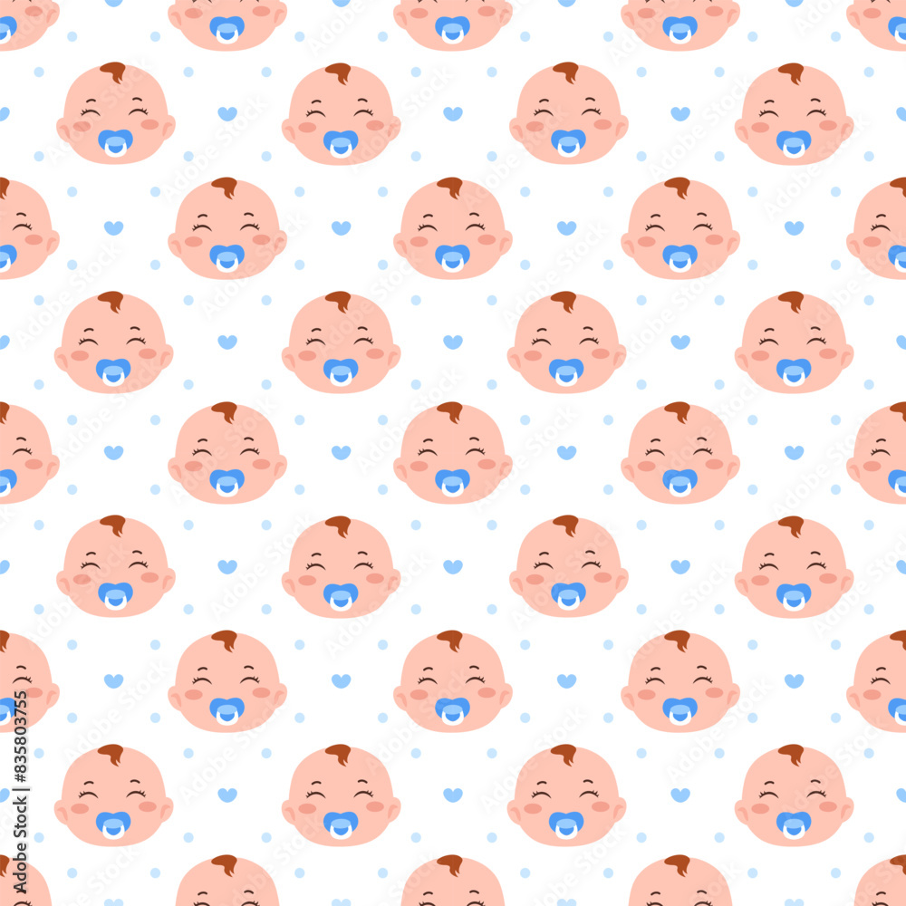 Baby Seamless Pattern Design, A Set of Simple Decorative Elements in a Hand Drawn on Style Cartoon Flat Illustration Template Baby Seamless Pattern Design, A Set of Simple Decorative Elements in a Hand Drawn on Style Cartoon Flat Illustration Template