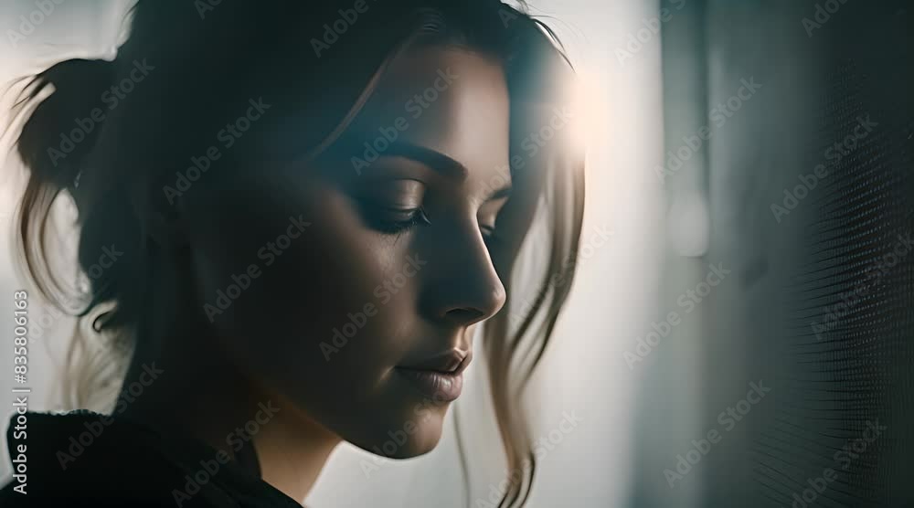 Behind the Glass: Woman Seeking Help and Support to Overcome Depression and Isolation. Behind the Glass: Woman Seeking Help and Support to Overcome Depression and Isolation.