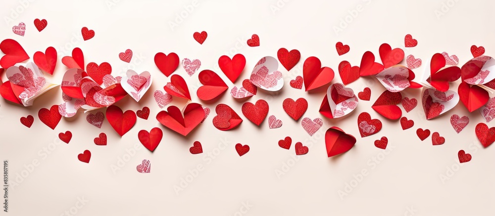 A tutorial presenting easy origami heart-making steps for a fun children's DIY project, illustrated in a step-by-step photo collage with copy space image. A tutorial presenting easy origami heart-making steps for a fun children's DIY project, illustrated in a step-by-step photo collage with copy space image.