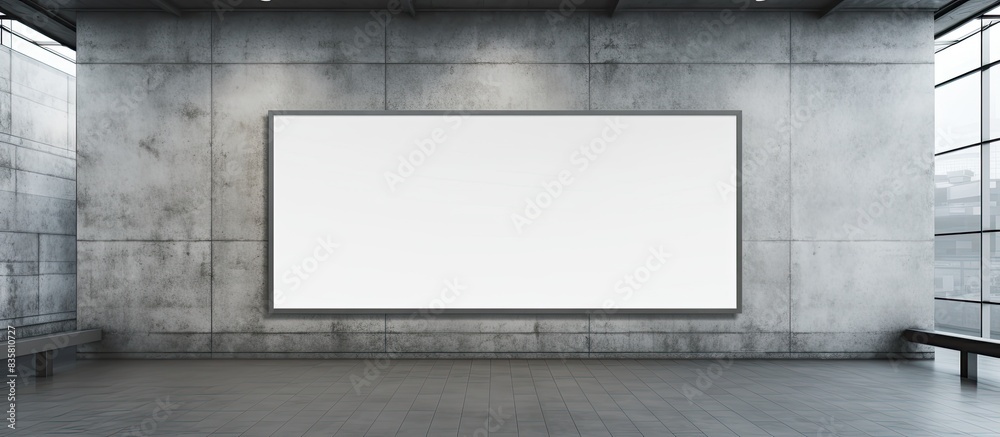 Square image of a young woman strolling through a contemporary art exhibition, gazing at an empty canvas. Copy space image. Place for adding text and design Square image of a young woman strolling through a contemporary art exhibition, gazing at an empty canvas. Copy space image. Place for adding text and design