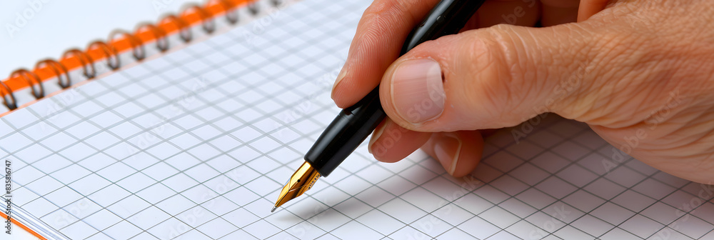 hand writes in a blank notepad hand writes in a blank notepad