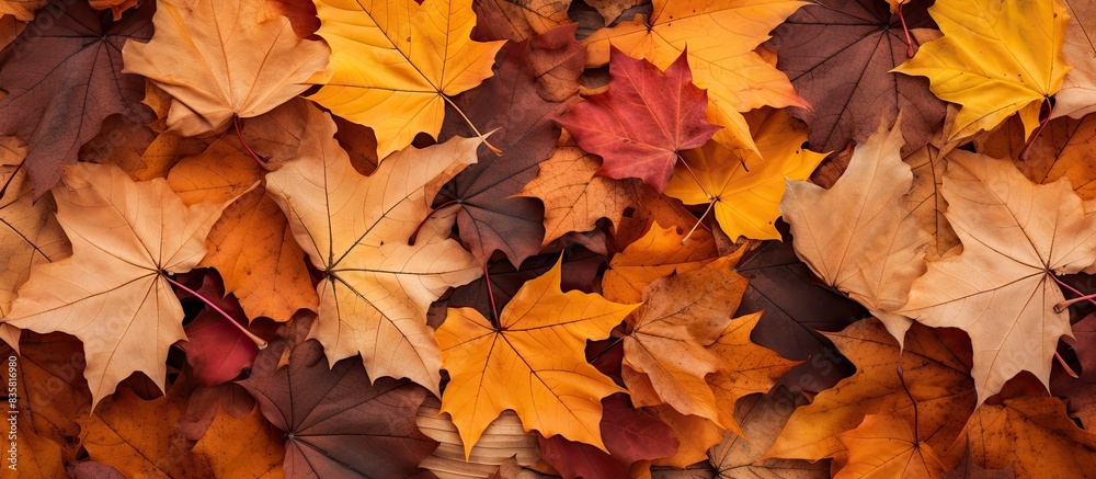 An autumn maple leaf set against a white background with copy space image. An autumn maple leaf set against a white background with copy space image.