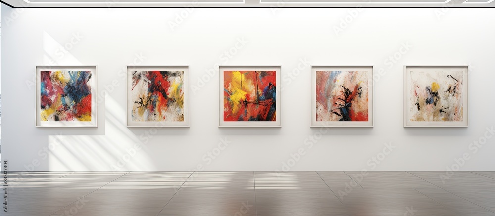 Contemporary art gallery background with abstract blur, offering copy space image. Contemporary art gallery background with abstract blur, offering copy space image.