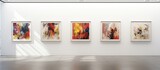 Contemporary art gallery background with abstract blur, offering copy space image.