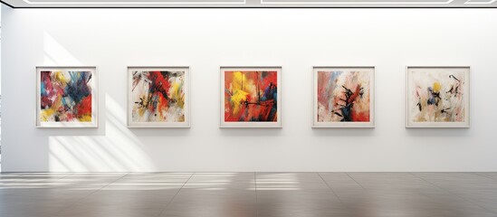 Contemporary art gallery background with abstract blur, offering copy space image.