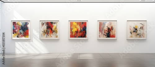 Contemporary art gallery background with abstract blur, offering copy space image.